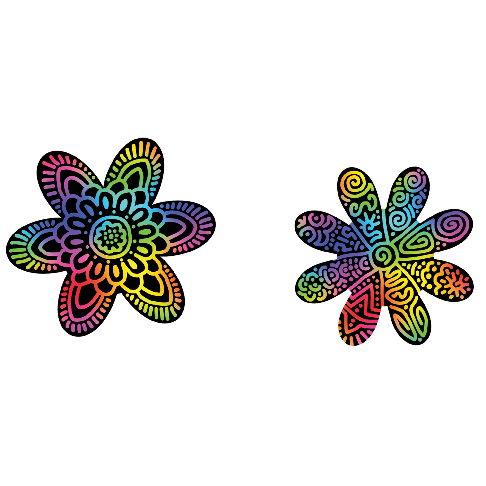 Colorful & Easy Flower Drawings with Scratch Paper –