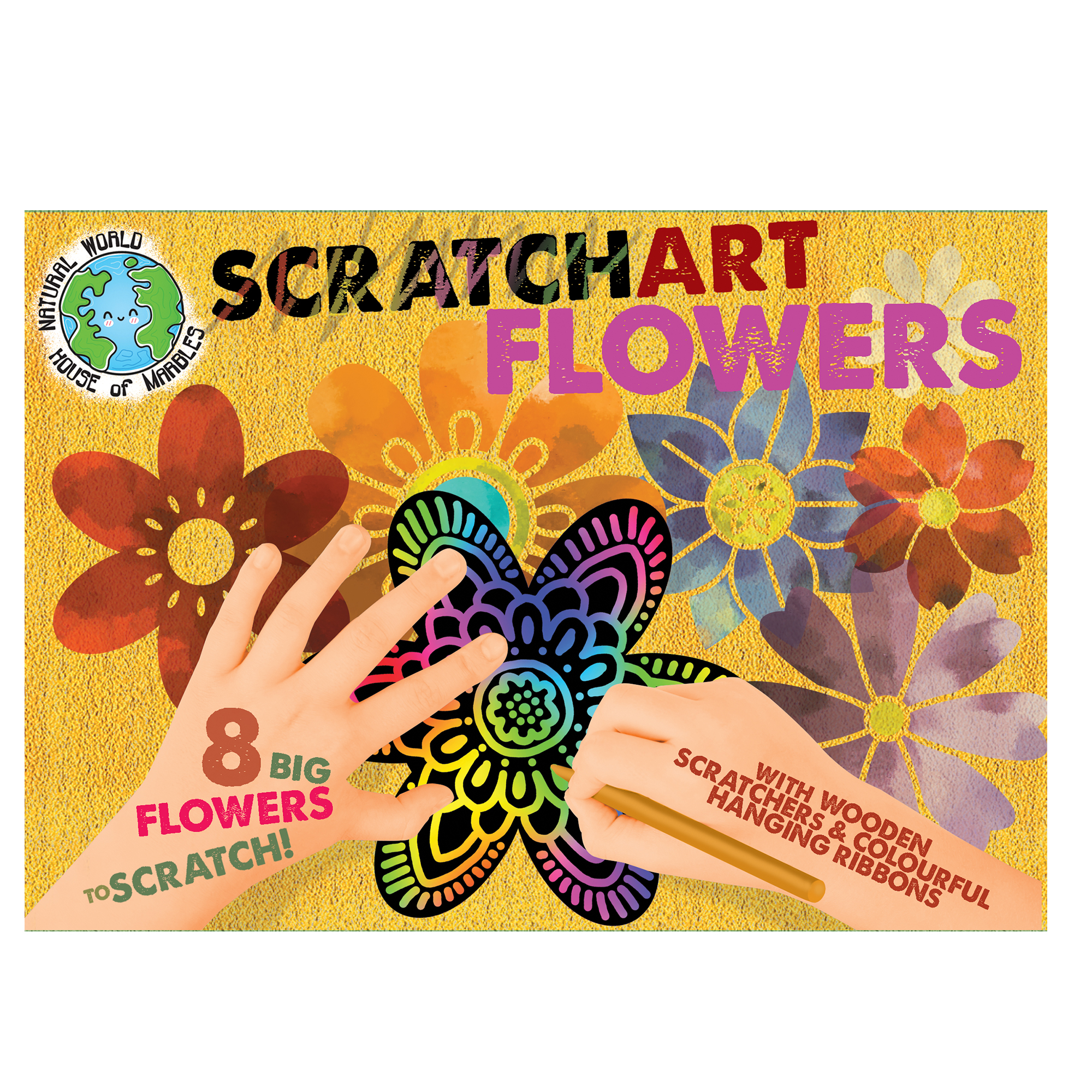 Flowers Scratch Art Set - House of Marbles US