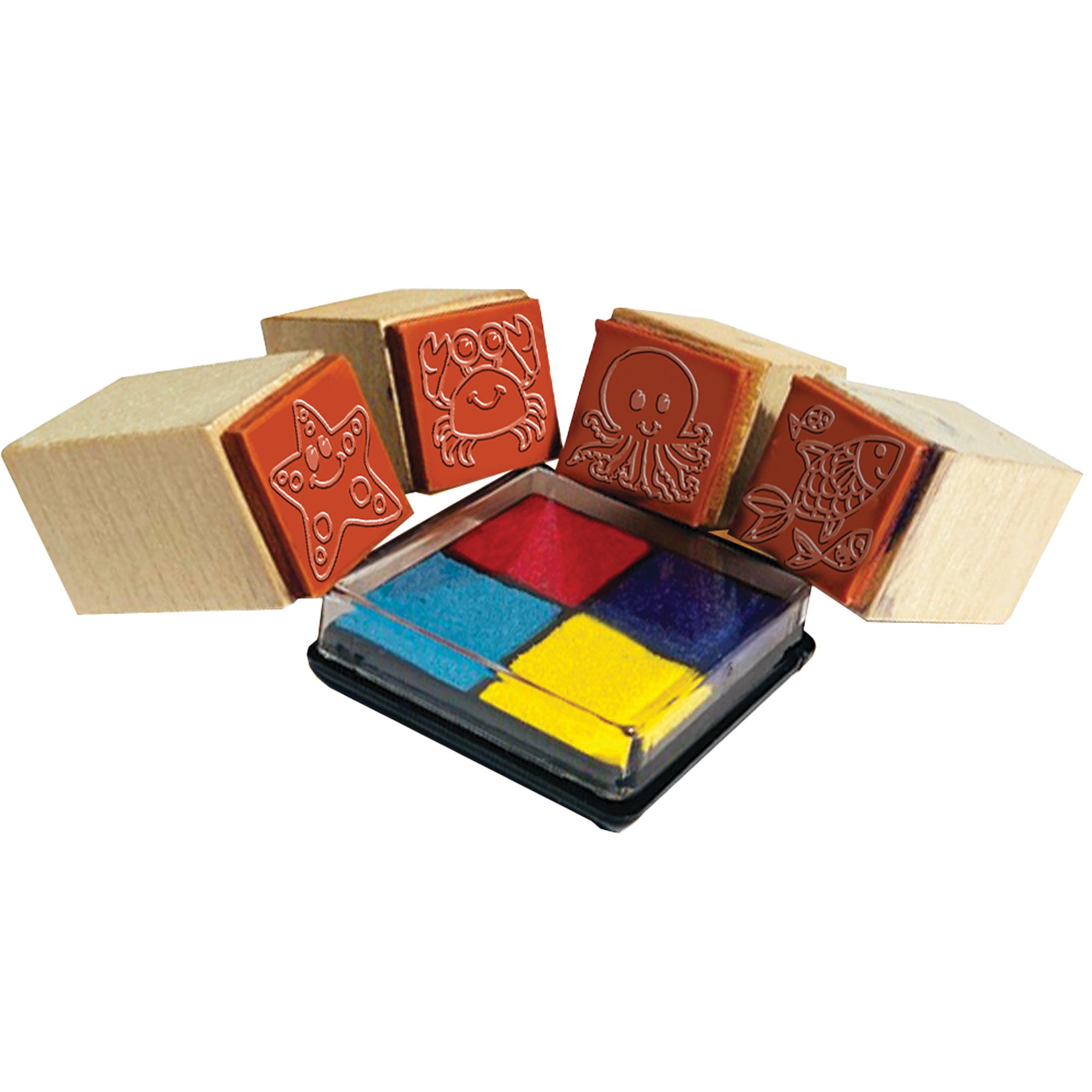 American Crafts Wooden Stamp Set Houses