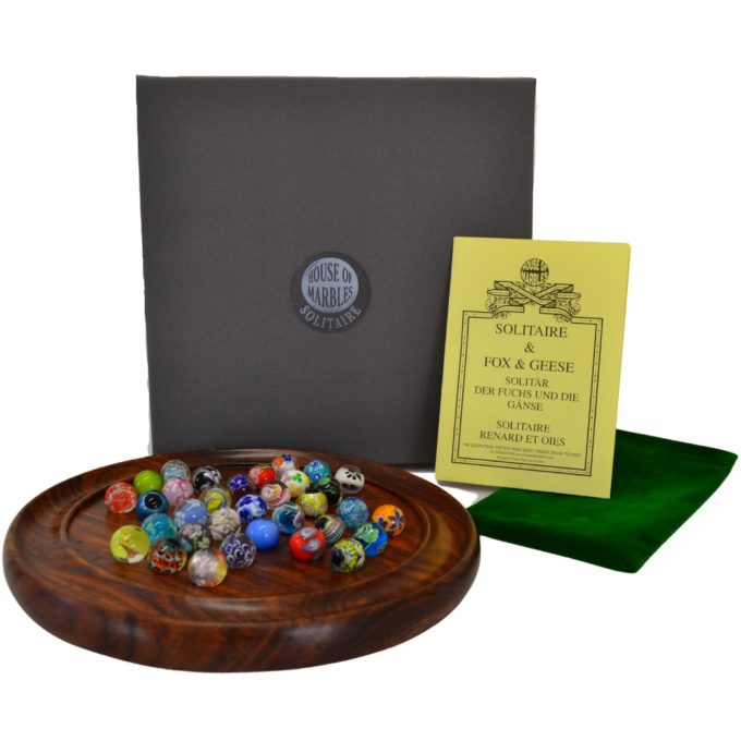 Collectable Handmade Solitaire Board & Marble Set - House of Marbles US